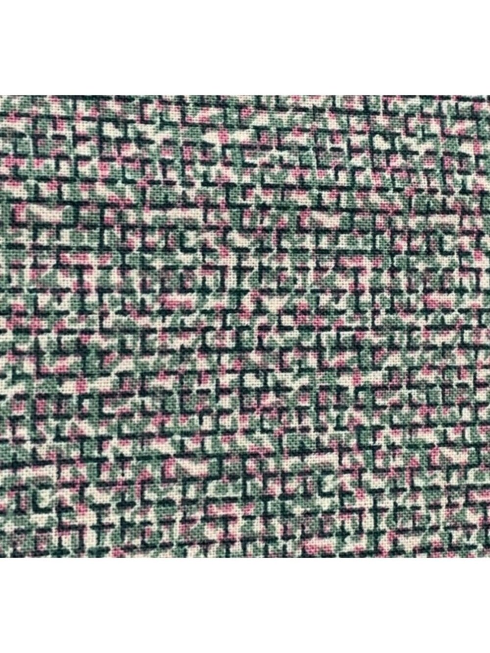 Woven Cotton Fabric 1/2 Yard x 44" Pink & Green Cotton Material